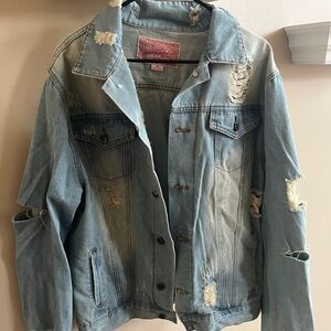 Brooklyn Cloth Ripped Blue Denim Jacket